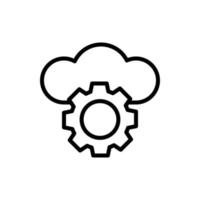 Cloud, gear vector icon illustration