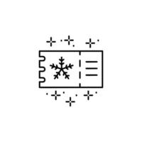 Ticket snowflake vector icon illustration