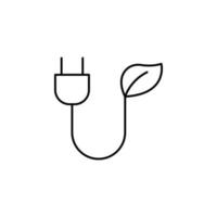 Eco-friendly electricity outline vector icon illustration