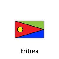 National flag of Eritrea in simple colors with name vector icon illustration