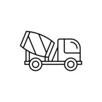 Concrete mixer vector icon illustration