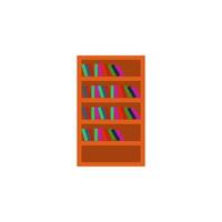 bookcase flat vector icon illustration