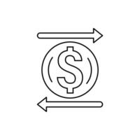 Dollar, arrows, transfer vector icon illustration