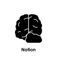 brain, cloud, notion vector icon illustration