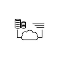 cloud, data base, analysis vector icon illustration
