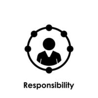 círculo, obrero, responsabilidad vector icono ilustración