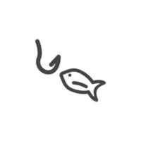 fish, hook vector icon illustration