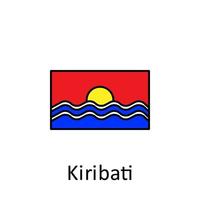 nacional bandera de Kiribati en sencillo colores con nombre vector icono ilustración