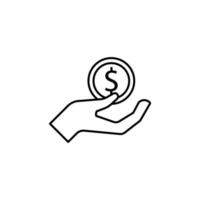 to earn money line vector icon illustration