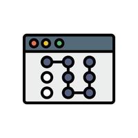 Browser, web site, password vector icon illustration