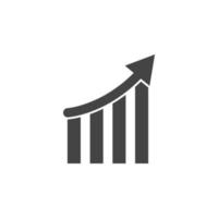 chart, arrow, growth vector icon illustration