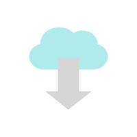 Cloud, arrow, download vector icon illustration