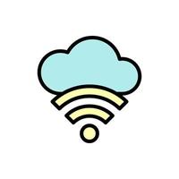 Cloud, wi-fi vector icon illustration