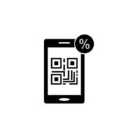 comercio electrónico, qr, teléfono vector icono ilustración