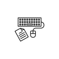 Workplace, keyboard vector icon illustration