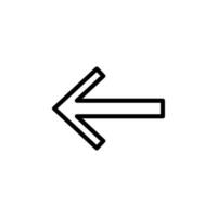 arrow to left vector icon illustration