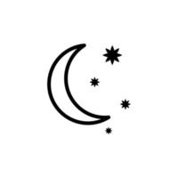 crescent moon and stars vector icon illustration