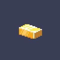 golden bar in pixel art style vector
