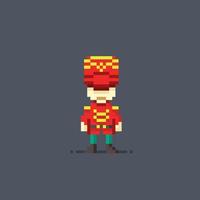 nutcracker in pixel art style vector