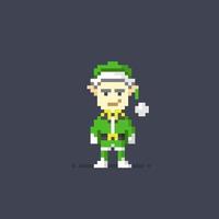 gnome character in pixel art style vector