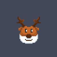 deer head in pixel art style vector