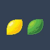 a lime with different color in pixel art style vector