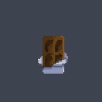 chocolate bar in pixel art style vector