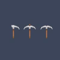 pickaxe tool in pixel art style vector