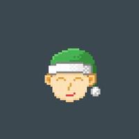 gnome head in pixel art style vector