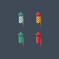 fire cracker toy in pixel art style vector