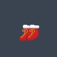 red shoe in pixel art style vector