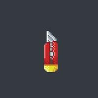 a cutter knife in pixel art style vector