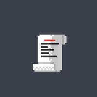 document paper in pixel art style vector