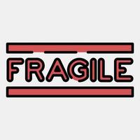 Icon fragile sign. Packaging symbol elements. Icons in filled line style. Good for prints, posters, logo, product packaging, sign, expedition, etc. vector