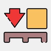 Icon use pallet. Packaging symbol elements. Icons in filled line style. Good for prints, posters, logo, product packaging, sign, expedition, etc. vector