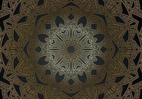 luxury ornamental mandala design background in gold color vector