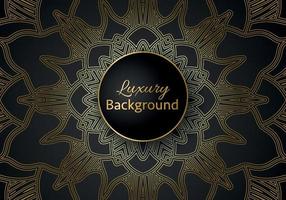 luxury ornamental mandala design background in gold color vector