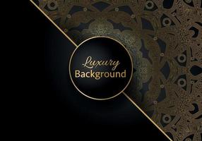 luxury ornamental mandala design background in gold color vector