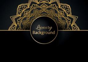 luxury ornamental mandala design background in gold color vector