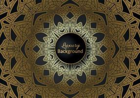 luxury ornamental mandala design background in gold color vector