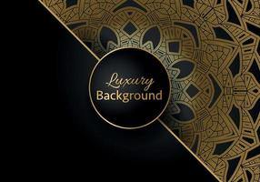 luxury ornamental mandala design background in gold color vector