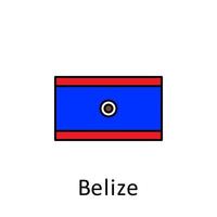 nacional bandera de belice en sencillo colores con nombre vector icono ilustración