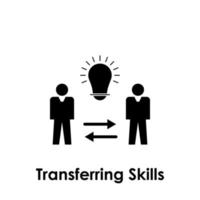 men, bulb, transfering skills vector icon illustration