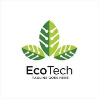 Eco Tech Logo Template Design Vector, Emblem, Design Concept, Creative Symbol, Icon vector