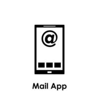 mail app, email, smartphone vector icon illustration