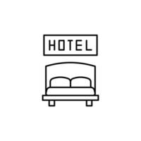 hotel, cama, habitación vector icono ilustración