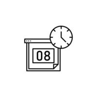 Time management, calendar, date, schedule, time vector icon illustration