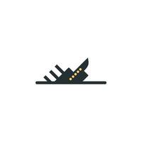 sinking ship vector icon illustration