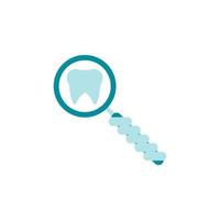 Dentistry, dentist, doctor, hospital, search teeth tooth color vector icon illustration