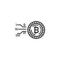 bitcoin, cadena de bloques, moneda vector icono ilustración